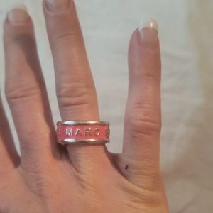 Pink enamel Marc by Marc Jacobs ring